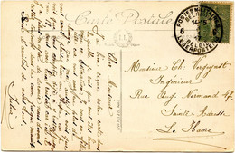 FRANCE 130 SIMPLE CERCLE BILINGUE POSTES MILITAIRES BELGIQUE 6 SUR CARTE POSTALE DE CALAIS, 1917 - Army: Belgium