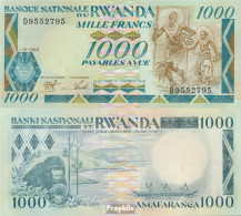 Ruanda Pick-Nr: 21a (1988) Bankfrisch 1988 1.000 Francs - Rwanda