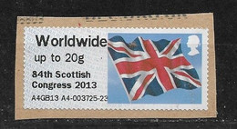 GB 2013 FLAG ON PAPER WORLDWIDE 84th SCOTTISH CONGRESS - Post & Go Stamps