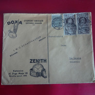 LETTRE POLOGNE POUR LE LOCLE SUISSE PUB MONTRE ZENITH - Lettres & Documents