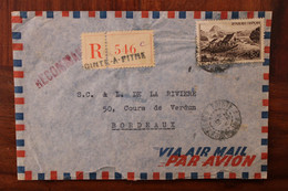 Guadeloupe 1951 Recommandé Reco R Cover Mail Colonies DOM TOM Timbre Seul Le Gerbier De Jonc Ardèche Source De La Loire - Lettres & Documents