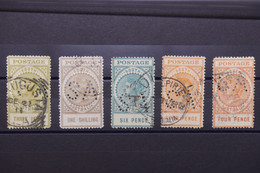 AUSTRALIE DU SUD -  5 Valeurs Perforés SA - L 122559 - Gebraucht