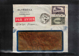 Maroc / Morocco 1933 Interesting Airmail ( Maroc-France) Letter To Germany - Lettres & Documents