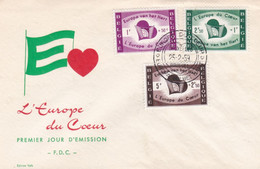 Enveloppe FDC 1090 à 1092 L' Europe Du Coeur - 1951-1960