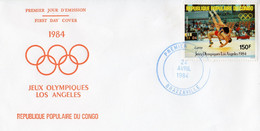 Congo Brazaville 1984, Olympic Game In Los Angeles, Fight, 1val In FDC - Unclassified