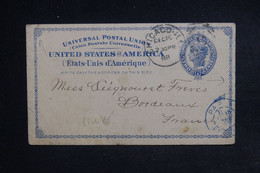 ETATS UNIS - Entier Postal Avec Repiquage Commerciale De Chicago Pour La France En 1888 - L 122660 - ...-1900