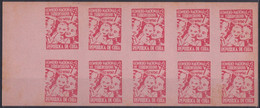 VI-532 CUBA CINDERELLA MEDICINE 1954 1c RED PINK PAPER TUBERCULOSIS IMPERFORATED SHEET. - Franking Labels