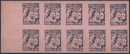 VI-529 CUBA CINDERELLA MEDICINE 1954 1c BLUE, WHITE PAPER TUBERCULOSIS IMPERFORATED SHEET. - Automatenmarken (Frama)