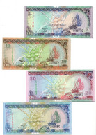 Maldives 5 10 20 And 50 Rufiyaa 2006-2011 4 Pieces Set UNC - Maldives