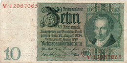 GERMANY- 10 REICHSMARK 1929 -   Wor:P-180a/1, Ros:R-173a - 10 Reichsmark