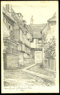 Rye Courtyard Of Mermaid Inn Pencil Sketch Postcard - Rye