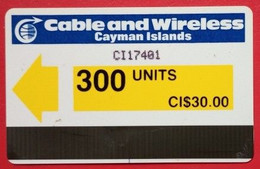 Cayman Islands Cable And Wireless 300 Units CI$30 Autelca Card - Iles Cayman