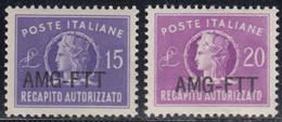 Trieste AMG-FTT Recapito Autorizzato Sass. 4/5 MNH** Cv 40 - Revenue Stamps