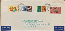 HONG KONG 2004, SCISSOR PAPAR, STONE,,1999 SNAKE YEAR ,4 STAMPS AIRMAIL COVER TO MARISAMPOLE LITHUANIA - Covers & Documents