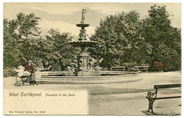 WEST HARTLEPOOL : FOUNTAIN IN THE PARK / POSTMARK / ADDRESS - SCARBOROUGH, CAYTON, JOINER (AGAR) - Hartlepool