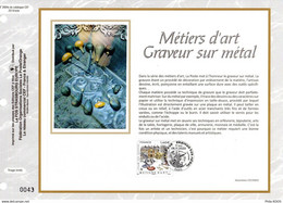 2020 " LES METIERS D'ART : GRAVEUR SUR METAL " Sur Feuillet CEF Soie N° YT 5454. Parf état FDC A SAISIR  (N° 45) - 2020-…