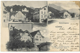 SARNEN: 3-Bild-AK Mit Bahnhofplatz 1905 - Sarnen