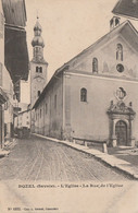 BOZEL (Savoie). L'Eglise - La Rue De L'Eglise - Bozel