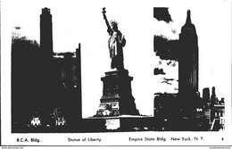 New York City Empire State Building Statue Of Liberty & R C A Building Real Photo - Empire State Building