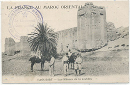 MAROC -SALE- CACHET MILITAIRE - Double Cercle ,Violet 38mm -Cie De Marche Du Train Des E.Mres Du Maroc Oriental :Convoi - Lettres & Documents