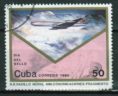Cuba 1990 Single 50c Stamp From The Set Issued To Celebrate Air Showing Plane In Fine Used - Gebraucht