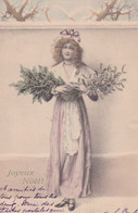 Illustrateur WICHERA   -femme Portant Un Bouquet De Gui Et Un Bouquet De Houx - 1902 - Wichera