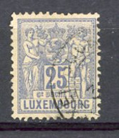 LUX -  Yv N° 54   (o)   25c  Allégorie Cote 1,5 Euro BE   2 Scans - 1882 Allégorie