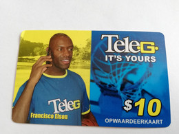 SURINAME US $10 UNIT GSM  PREPAID  FRANCISCO ELSON    MOBILE CARD           **9633 ** - Suriname