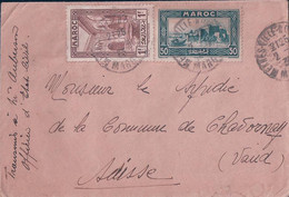 Maroc, Lettre Cachet Meknès - Chavornay CH (6.9.1935) - Lettres & Documents