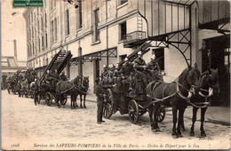 Métier Sapeurs Pompiers De La Ville De Paris - Ordre De Départ Pour Le Feu (pli Coin Inférieur Droit) - Firemen