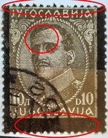 KING ALEXANDER-10 D-BLACK OVERPRINT-ERROR-YUGOSLAVIA-1934 - Non Dentelés, épreuves & Variétés