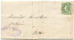 BELGIQUE - LEOPOLD II 30 DOUBLE CERCLE CHIEVRES ATTRE SUR LETTRE AVEC CORRESPONDANCE POUR POTTES, 1874 - 1869-1883 Léopold II