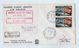 TB 3518 - LSC - Lettre Par Avion - Première Liaison Air France Par Boeing 707 PARIS / SAINT - DENIS De La Réunion 1967 - 1960-.... Brieven & Documenten