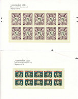 Denmark; Christmas Seals 1904-1906; Reprint/Newprint Small Sheet With 10 Stanps.  MNH(**), Not Folded. - Proofs & Reprints