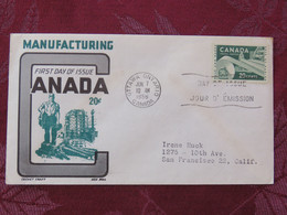 Canada 1956 FDC Cover To USA - Paper Industry - Covers & Documents