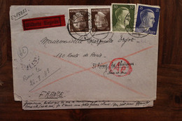 Allemagne France 1943 Eberswalde LAGER Censure Ae Cover Reich STO Dt Reich GEMEINSCHAFTSLAGER Eilbote Exprès - Guerra Del 1939-45