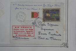 D96 FRANCE BELLE LETTRE 1965 1ERE LIAISON PARIS BEYROUTH LIBAN  +++AFFRANC.PLAISANT - 1960-.... Covers & Documents