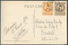 CP Affranchie Xe CONGRES UNION POSTALE UNIVERSELLE (U.P.U. UPU) 1m. + 3m. Cancelled ALEXANDRIA 26 Feb. 1934 To Brussels - Storia Postale