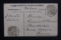 PORTUGAL - Affranchissement Recto Et Verso De Leiria Sur Carte Postale En 1908 Pour La France  - L 123224 - Storia Postale