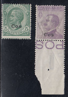 Insieme Di 2 Valori Sass. N° 2-7 MH* MNH** Cv 210 - Ägäis (Coo)