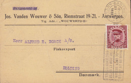 Belgium JOS. VANDEN WOUWER Fishsalesmen ANTWERPEN 1932 Card Carte Fiskeexport KOLDING Denmark Big Montenez - 1929-1941 Grande Montenez
