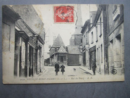 CPA 37 Indre Et Loire NEUILLE PONT PIERRE - Rue Du Bourg  - Boutique " Les Docks Du Centre "  écrite Et Timbrée 1910 - Neuillé-Pont-Pierre