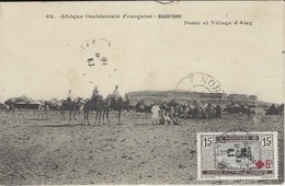 1919- C P A De Mauritanie ( Poste Et Village D'Aleg) Affr. N° 35   Croix Rouge - Brieven En Documenten