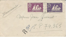 1943- Enveloppe RECC. Provisoire , Affr. 5 F +1 F  Pour Un Militaire Au S P 74.365 - Covers & Documents