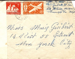 1942- Enveloppe  Affr. 1,50 F  +1 F  Pour Les U S A   Censure Américaine  D B / 106 - Lettres & Documents