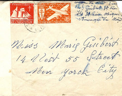 1942- Enveloppe  Affr. 1,50 F  +1 F  Pour Les U S A   Censure Américaine  D B / 106 - Brieven En Documenten