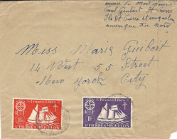 1942- Enveloppe  Affr. 1,50 F  +1 F  Pour Les U S A   Censure Américaine  D B /   C.128 - Lettres & Documents