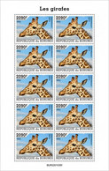 Burundi 2022, Animals, Giraffes V, Sheetlet - Unused Stamps
