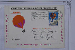 650 FRANCE  BELLE LETTRE 1971 1ER VOL  SPECIAL  PARIS  POUR CASTELJALOUX +BALLONS MONTéS++AFFRANCH. PLAISANT - 1960-.... Covers & Documents