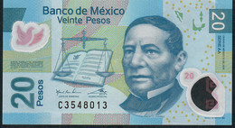 MEXICO P122n 20 PESOS  12.7.2016  Serie AA   #C354...      AVF FOLDS NO P.h. - Mexico